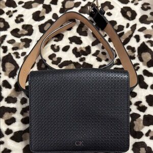 Calvin Klein Textured Black Shoulder Bag